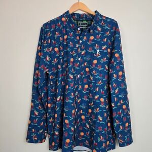 William Murray Mens Old Fashioned Holiday‎ Cocktail Print Button Down XXL